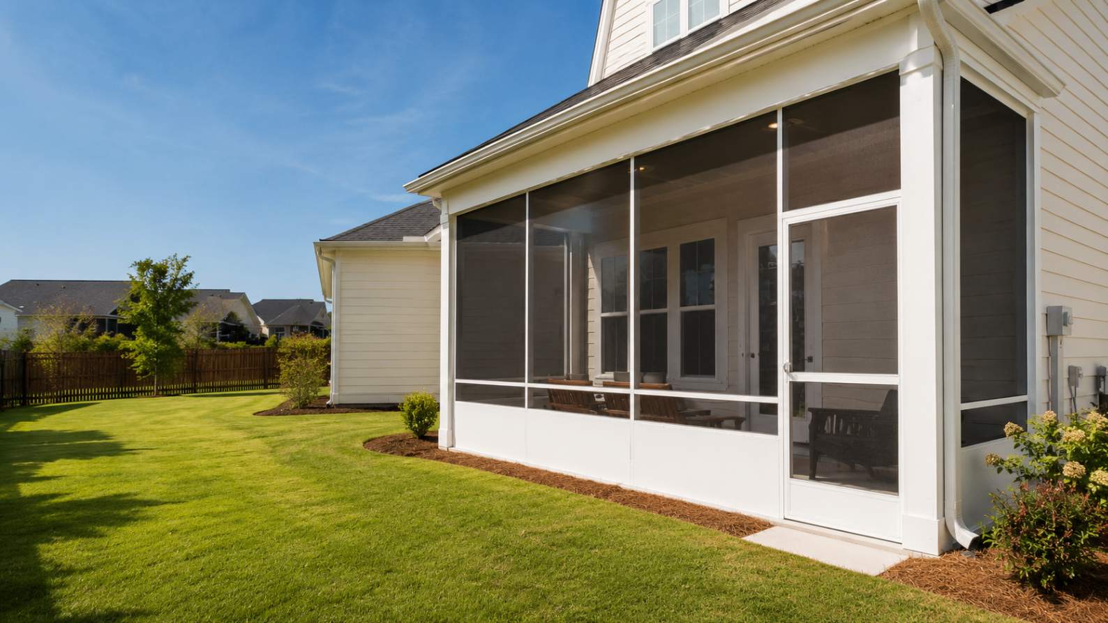 Screen porch and backyard project in Charleston